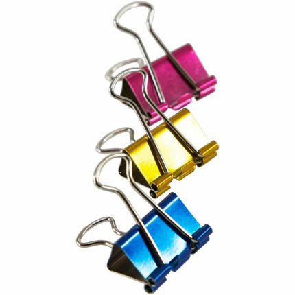 Baumgartens Metallic Designer Binder Clips Medium 5 Pack ASSORTED Colors (29730)
