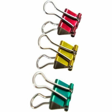 Baumgartens Metallic Designer Binder Clips Mini 12 Pack ASSORTED Colors (29710)