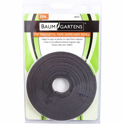 Zeüs Industrial Durable Self-Adhesive Flexible Wide Magnetic Tape Roll REFILL and Self-Cutting Dispenser CLEAR (66022)