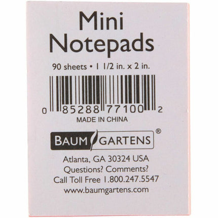 Baumgartens Adhesive Mini Notepad Assorted Colors (77100)