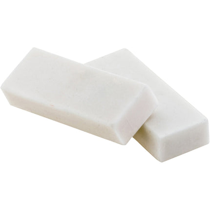 Baumgartens Block Pencil Erasers 4 Pack WHITE (74121)