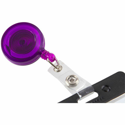 SICURIX Standard ID Badge Reel Round Belt Clip Strap Purple (68858)