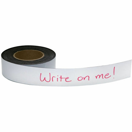 Zeus Write On/Wipe Off Magnetic Label Tape 50' x 2" WHITE (66152)
