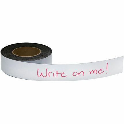 Zeus Write On/Wipe Off Magnetic Label Tape 50' x 3" WHITE (66153)