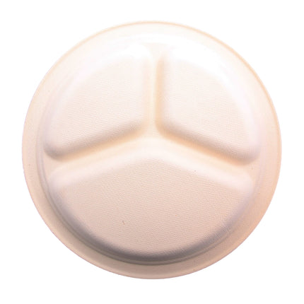 CONSERVE 10.25" 3 Compartment Plates 10.25" 50 Pack OFF WHITE (10216)