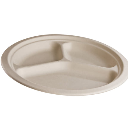 CONSERVE 10.25" 3 Compartment Plates 10.25" 50 Pack OFF WHITE (10216)