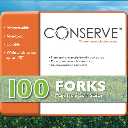CONSERVE Forks 100 Pack OFF WHITE (10231)