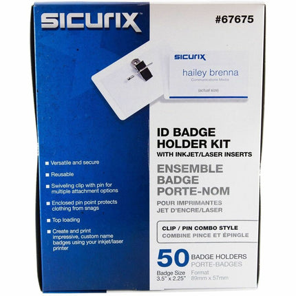 SICURIX Combo Clip/Pin-style Badge Kit