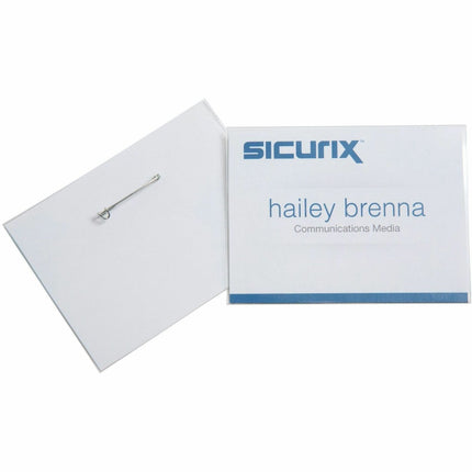 SICURIX Pin Style Printable Badge Kit 4" x 3" Horizontal 100 Pack (67670)