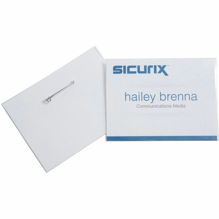 SICURIX Pin Style Printable Badge Kit 4" x 3" Horizontal 100 Pack (67670)