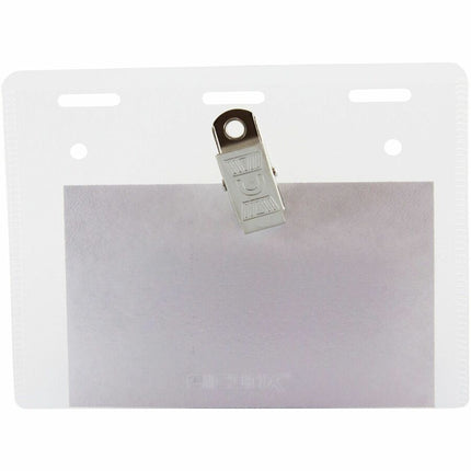 SICURIX Clip Style Printable Badge Kit 4" x 3" Horizontal 50 Pack (67673)