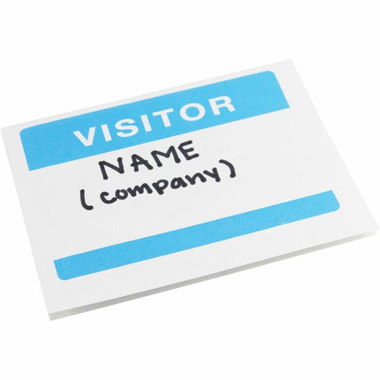 SICURIX Visitor Adhesive Badges 2 Per Sheet 100 Pack White