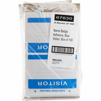 SICURIX Visitor Adhesive Badges 2 Per Sheet 100 Pack White