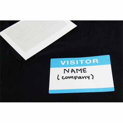 SICURIX Visitor Adhesive Badges 2 Per Sheet 100 Pack White