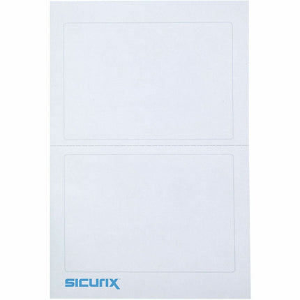SICURIX Plain WHITE Adhesive Badges 2 Per Sheet 100 Pack White (67641)