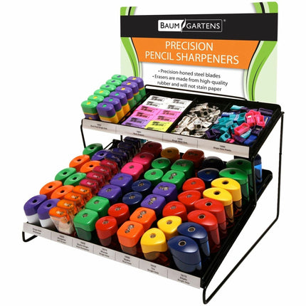 Baumgartens Retail Display Kit #2 Pencil Sharpener Assorted Colors (15509)