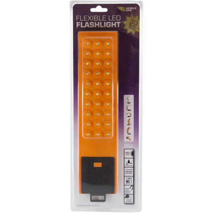 Mobile Ops Magnetic Silicone 30 LED Flexible  High Lumens Water-resistant Outdoor Tactical Handsfree Flashlight ORANGE (42670)