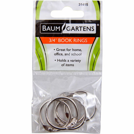 Baumgartens Book Rings 3/4" 5 Pack CHROME (31415)