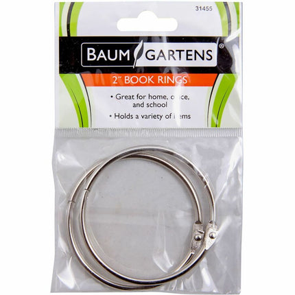 Baumgartens Book Rings 2" 2 Pack Chrome (31455)
