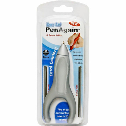 PenAgain ErgoSof Pen Ehlers-Danlos Arthritis Carpal Tunnel Pain Relief SILVER (00020)