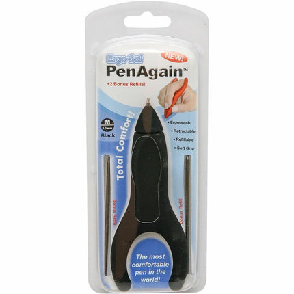 PenAgain ErgoSof Pen Ehlers-Danlos Arthritis Carpal Tunnel Pain Relief Black (00022)