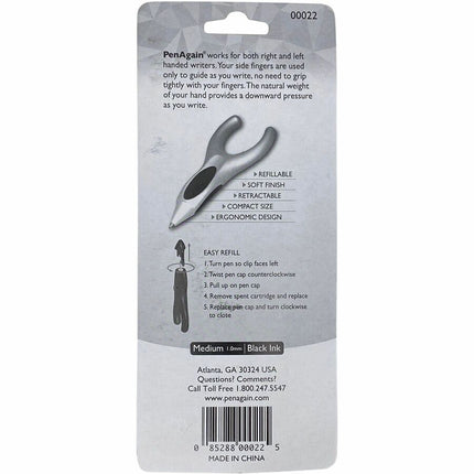 PenAgain ErgoSof Pen Ehlers-Danlos Arthritis Carpal Tunnel Pain Relief Black (00022)