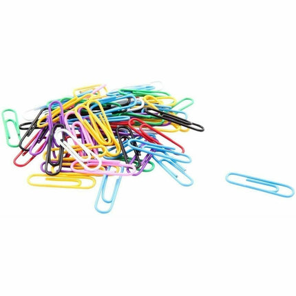 Baumgartens Vinyl Coated Paper Clips Jumbo Size 200 Pack ASSORTED Colors (ES-9400)