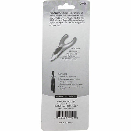 PenAgain Ergosof Pen Refill 2 Pack Ball Point Black (00028)