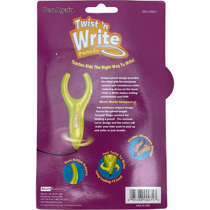 PenAgain Twist 'n Write Pencil ASSORTED Colors 4 Count