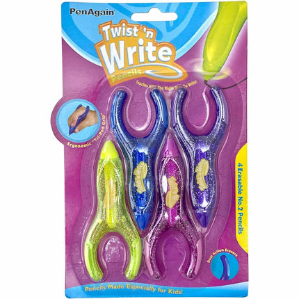 PenAgain Twist 'n Write Pencil ASSORTED Colors 4 Count