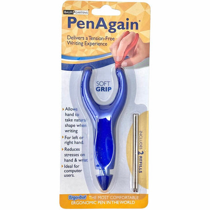 PenAgain ErgoSof Pen Ehlers-Danlos Arthritis Carpal Tunnel Pain Relief Blue (00021)
