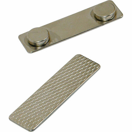 SICURIX Adhesive ID Badge Adapters Magnetic 50 Pack Silver (65330)