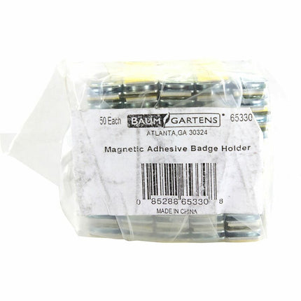SICURIX Adhesive ID Badge Adapters Magnetic 50 Pack Silver (65330)