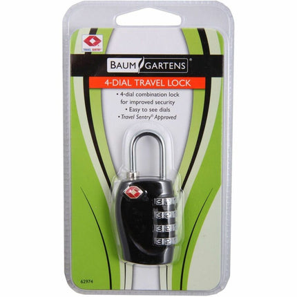 Baumgartens TSA Approved Luggage Lock BLACK (62974)