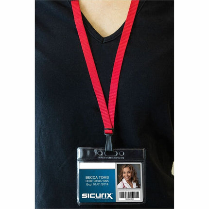 SICURIX Plastic Hook No-twist Lanyard RED (65552)