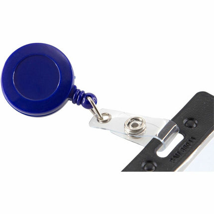 SICURIX Standard ID Badge Reel Round Belt Clip Strap Blue (68823)