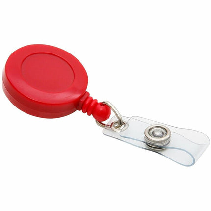 SICURIX Standard ID Badge Reel Round Swivel Spring Clip Strap Red (68842)
