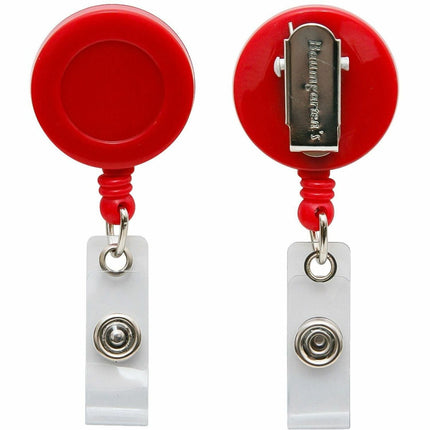 SICURIX Standard ID Badge Reel Round Swivel Spring Clip Strap Red (68842)