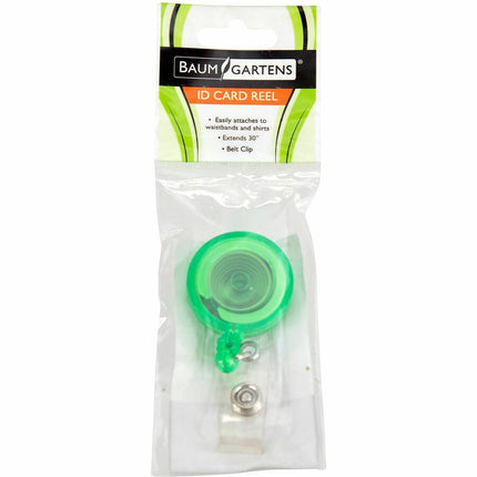 SICURIX Standard ID Badge Reel Round Belt Clip Strap Green (68856)