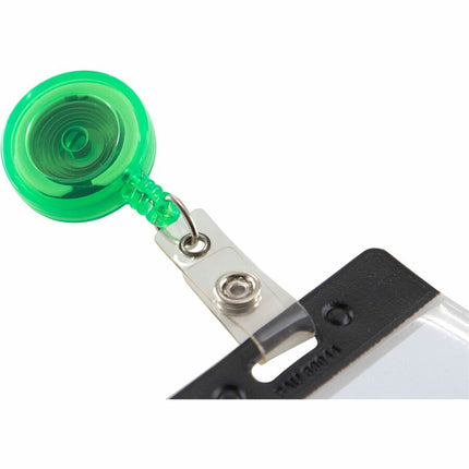 SICURIX Standard ID Badge Reel Round Belt Clip Strap Green (68856)