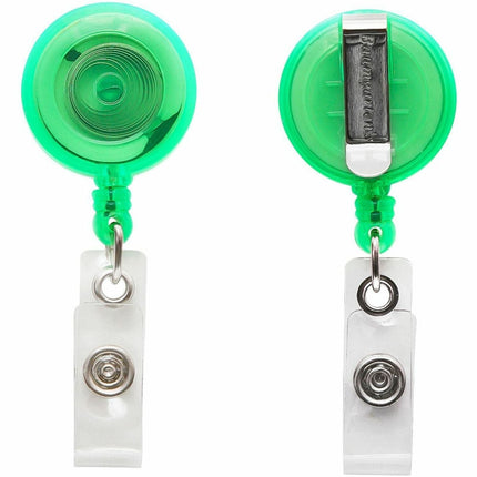 SICURIX Standard ID Badge Reel Round Belt Clip Strap Green (68856)