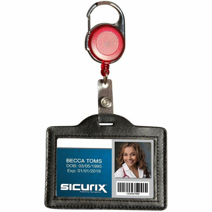 SICURIX Quick Clip ID Badge Reels Round Strap RED (68752)