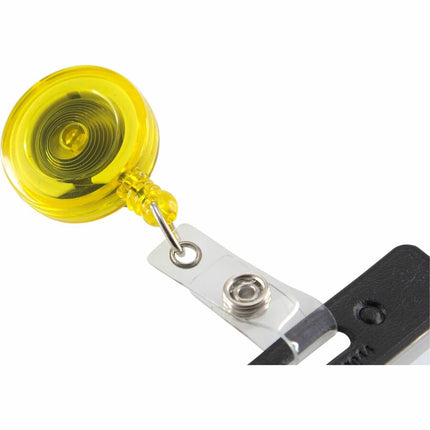 SICURIX Standard ID Badge Reel Round Belt Clip Strap Yellow (68857)