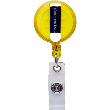 SICURIX Standard ID Badge Reel Round Belt Clip Strap Yellow (68857)