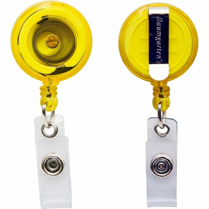 SICURIX Standard ID Badge Reel Round Belt Clip Strap Yellow (68857)