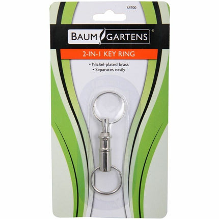 Baumgartens 2 in 1 Key Ring CHROME (68700)