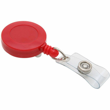 SICURIX Standard ID Badge Reel Round Belt Clip Strap Red (68822)