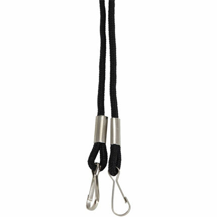SICURIX Lanyard with 2 J hooks BLACK 24 Pack (68994)