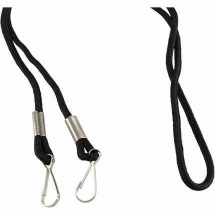 SICURIX Lanyard with 2 J hooks BLACK 24 Pack (68994)