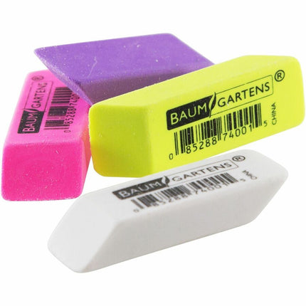 Baumgartens Neon Pencil Erasers Assorted Colors (74001)